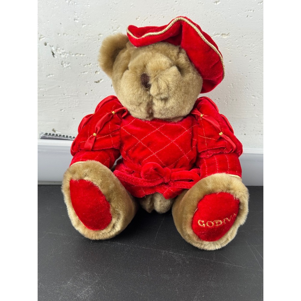 Godiva Chocolatier Plush Teddy Bear Red Velvet Renaissance Outfit Collectible